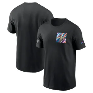 New orleans saints nike crucial catch sideline tri blend t shirt Black