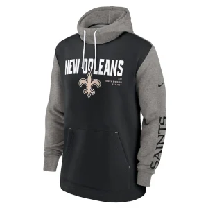 New orleans saints nike fashion color block pullover hoodie Black M