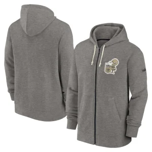 New orleans saints nike historic lifestyle full zip hoodie Heather charcoal
