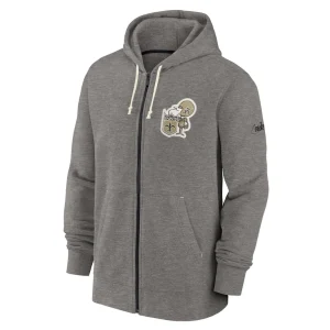 New orleans saints nike historic lifestyle full zip hoodie Heather charcoal M