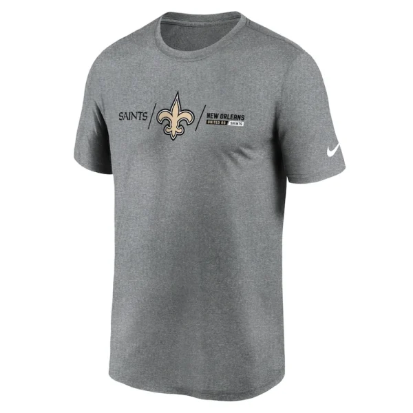 New orleans saints nike horizontal lockup legend performance t shirt Heathered charcoal M