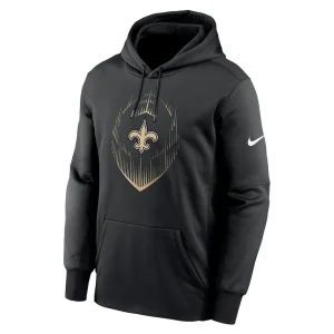 New orleans saints nike icon performance pullover hoodie Black M