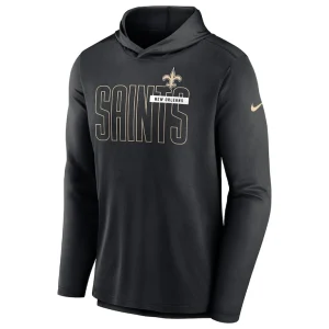 New orleans saints nike lightweight performance hooded long sleeve t shirt Black M