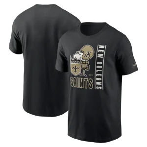 New orleans saints nike lockup essential t shirt Black