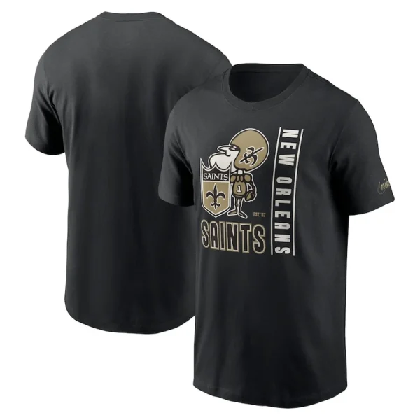 New orleans saints nike lockup essential t shirt Black