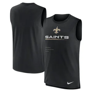 New orleans saints nike muscle trainer tank top Black