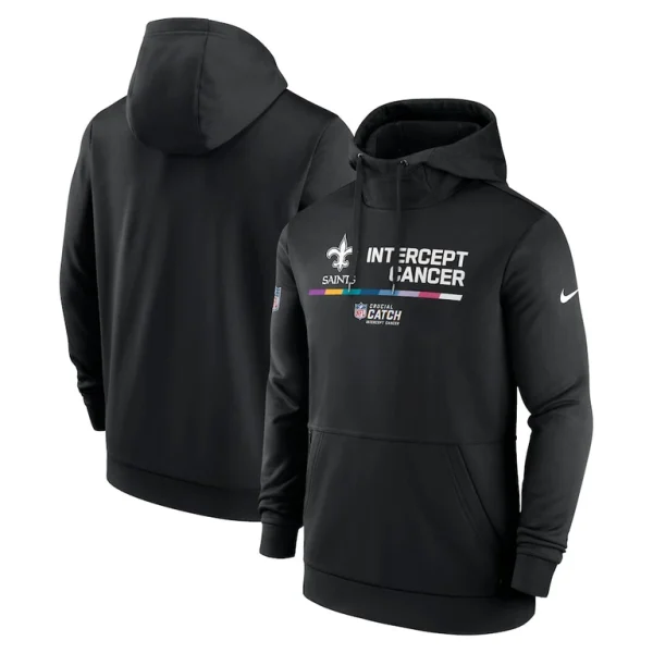 New orleans saints nike nfl crucial catch therma performance pullover hoodie Black