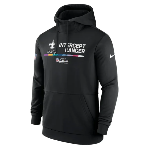 New orleans saints nike nfl crucial catch therma performance pullover hoodie Black M