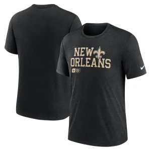 New orleans saints nike overlap lockup tri blend t shirt Black