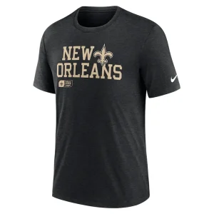 New orleans saints nike overlap lockup tri blend t shirt Black M