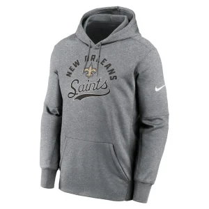 New orleans saints nike performance fleece pullover hoodie Heather gray M
