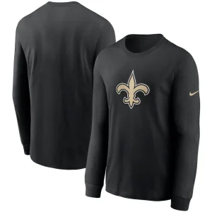 New orleans saints nike primary logo long sleeve t shirt Black