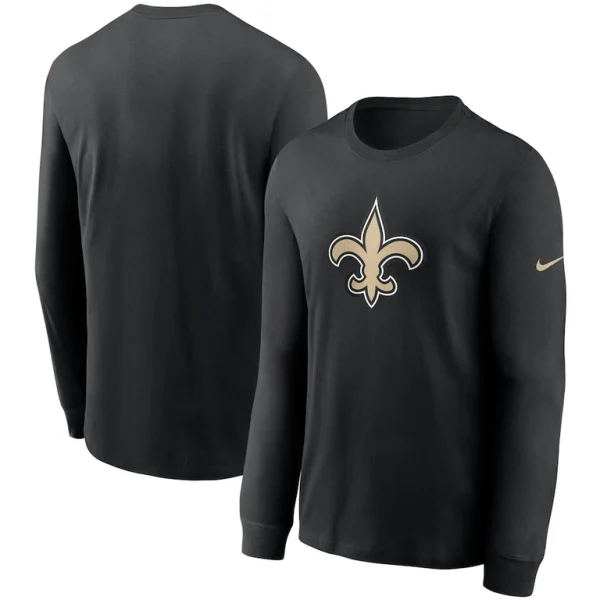 New orleans saints nike primary logo long sleeve t shirt Black