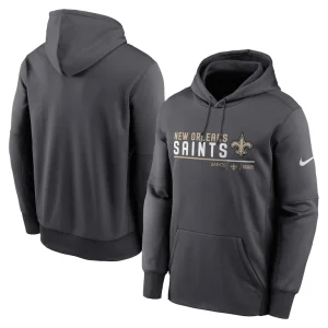 New orleans saints nike prime logo name split pullover hoodie anthracite Multi