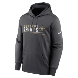 New orleans saints nike prime logo name split pullover hoodie anthracite Multi M