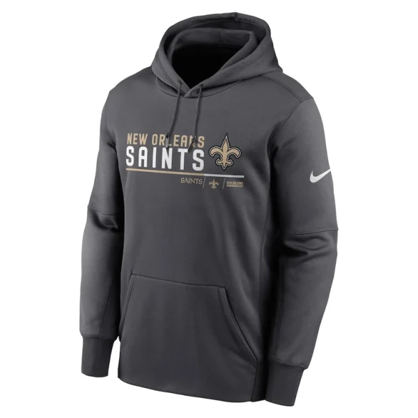 New orleans saints nike prime logo name split pullover hoodie anthracite Multi M