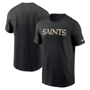 New orleans saints nike primetime wordmark essential t shirt Black