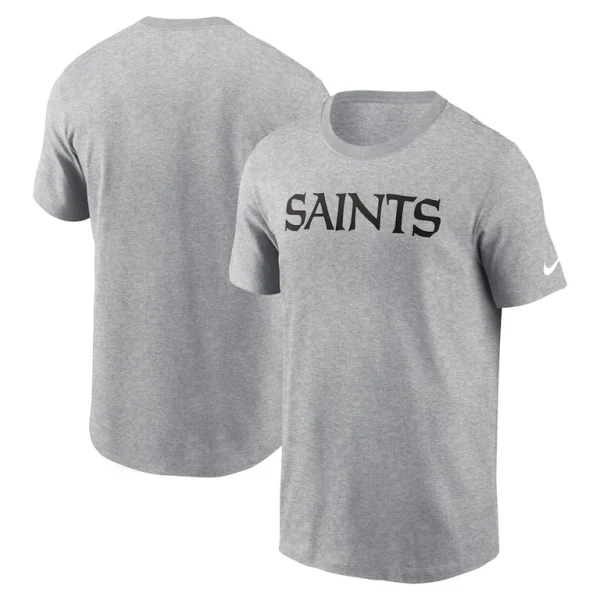 New orleans saints nike primetime wordmark essential t shirt Heather gray