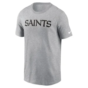 New orleans saints nike primetime wordmark essential t shirt Heather gray M