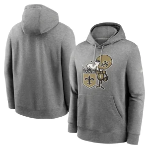 New orleans saints nike rewind club fleece pullover hoodie Heathered gray