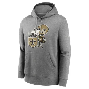 New orleans saints nike rewind club fleece pullover hoodie Heathered gray M