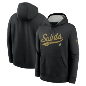 New orleans saints nike rewind club logo pullover hoodie Black