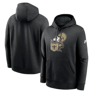 New orleans saints nike rewind club logo pullover hoodie Black