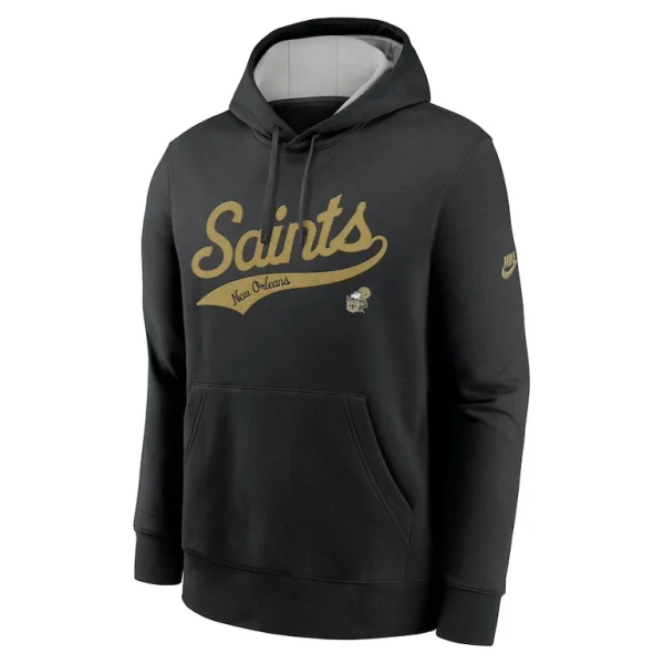 New orleans saints nike rewind club logo pullover hoodie Black M