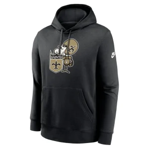 New orleans saints nike rewind club logo pullover hoodie Black M