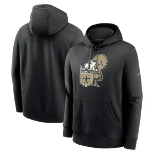 New orleans saints nike rewind club pullover hoodie Black