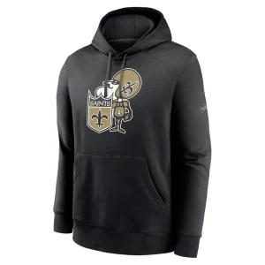 New orleans saints nike rewind club pullover hoodie Black M