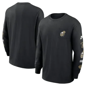 New orleans saints nike rewind heavy max 90 pocket long sleeve t shirt Black