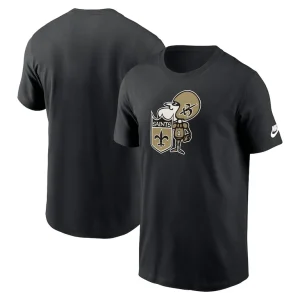 New orleans saints nike rewind logo essential t shirt Black