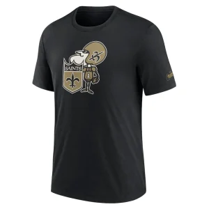 New orleans saints nike rewind logo tri blend t shirt Black M