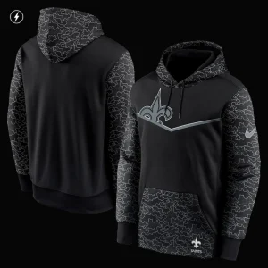 New orleans saints nike rflctv chevron pullover hoodie Black M