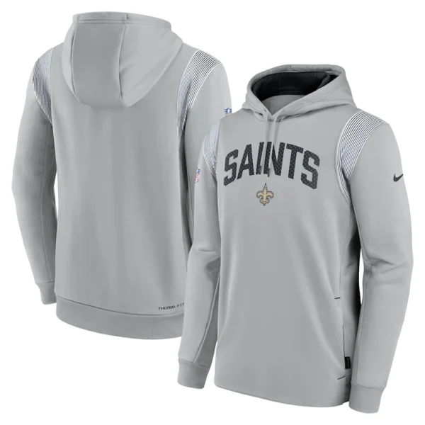 New orleans saints nike sideline athletic stack performance pullover hoodie Gray