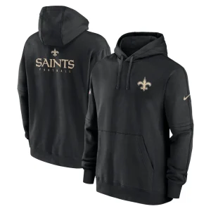 New orleans saints nike sideline club fleece pullover hoodie Black