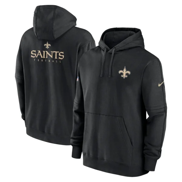 New orleans saints nike sideline club fleece pullover hoodie Black
