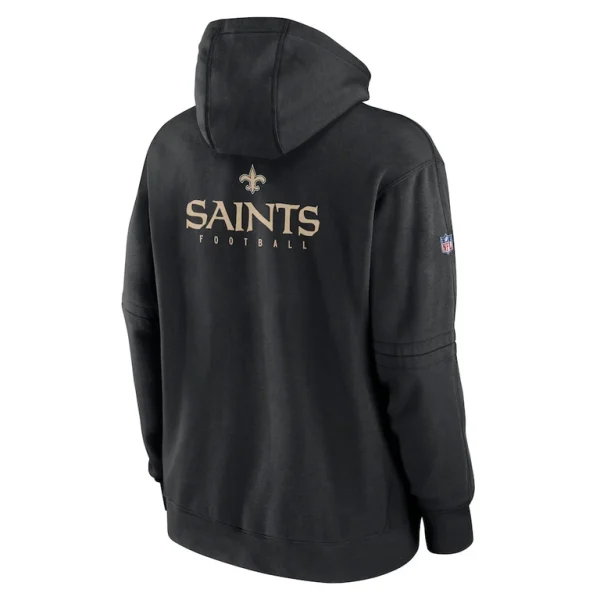 New orleans saints nike sideline club fleece pullover hoodie Black L