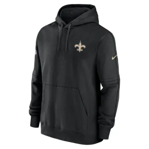 New orleans saints nike sideline club fleece pullover hoodie Black M