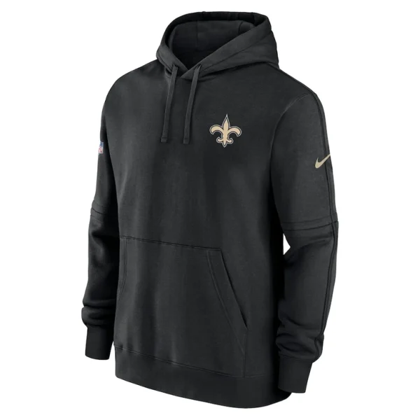 New orleans saints nike sideline club fleece pullover hoodie Black M
