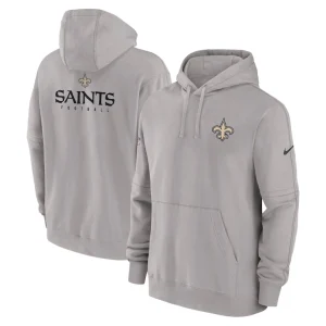 New orleans saints nike sideline club fleece pullover hoodie Gray