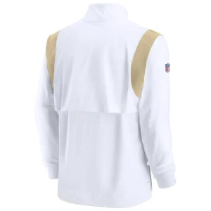 New orleans saints nike sideline coach chevron lockup quarter zip long sleeve top White L