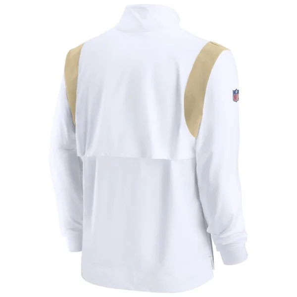 New orleans saints nike sideline coach chevron lockup quarter zip long sleeve top White L