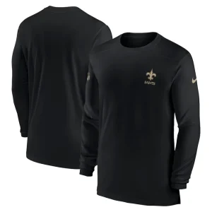 New orleans saints nike sideline coach performance long sleeve t shirt Black