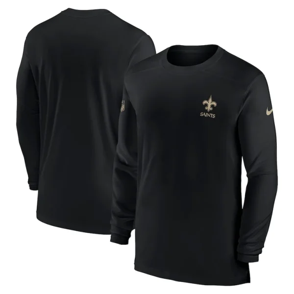 New orleans saints nike sideline coach performance long sleeve t shirt Black