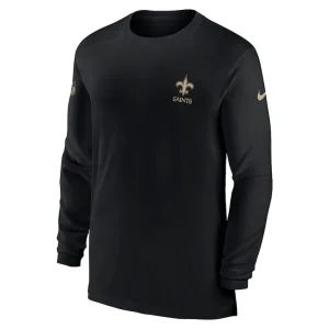 New orleans saints nike sideline coach performance long sleeve t shirt Black M