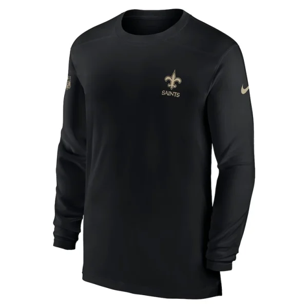 New orleans saints nike sideline coach performance long sleeve t shirt Black M