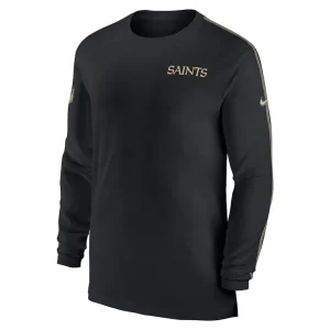 New orleans saints nike sideline coach uv performance long sleeve t shirt Black M