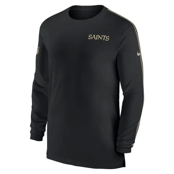 New orleans saints nike sideline coach uv performance long sleeve t shirt Black M